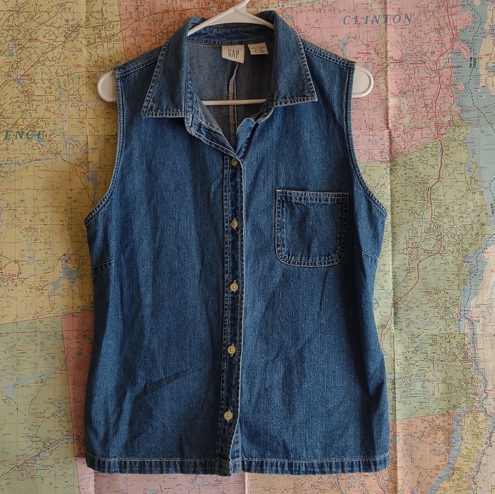 90s GAP denim vest medium wash
